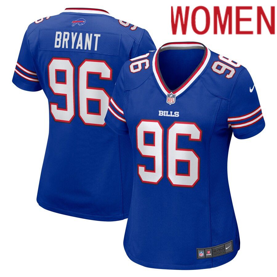Women Buffalo Bills #96 Brandin Bryant Nike Royal Home Game Player NFL Jersey